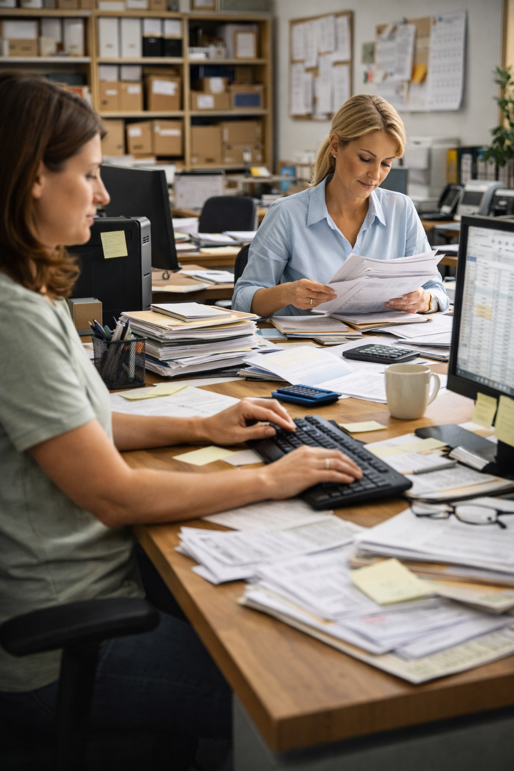 Kleines Unternehmen mit Mitarbeitenden und administrativen Aufgaben